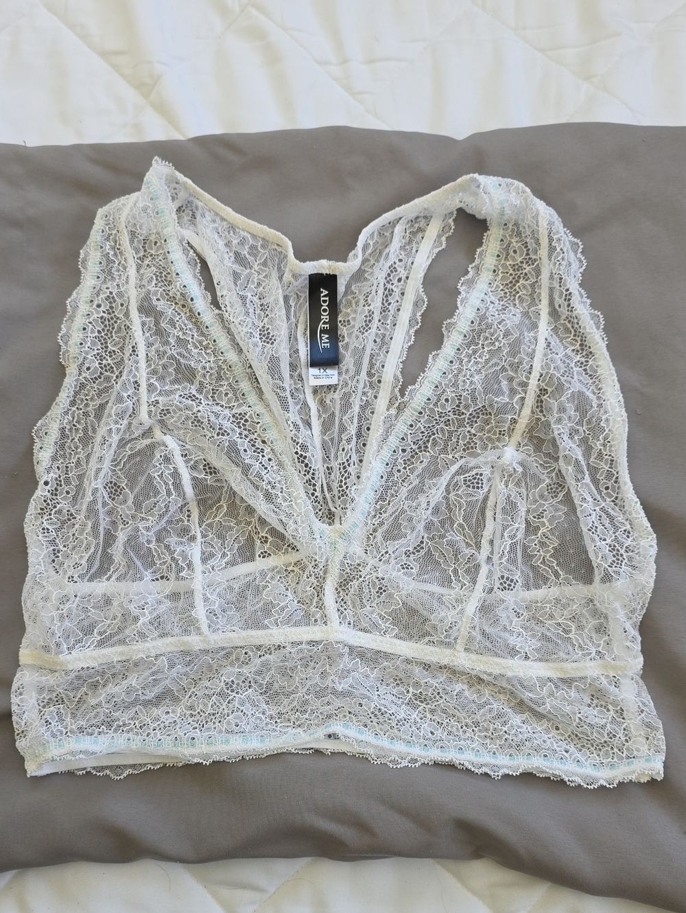 Adore Me White Lace Bralette